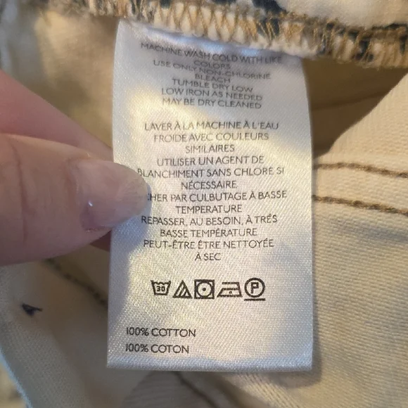 We The Free Jeans Deep Trance Dropped Boyfriend Wide Leg Denim Cream Size 24 - Picture 14 of 14